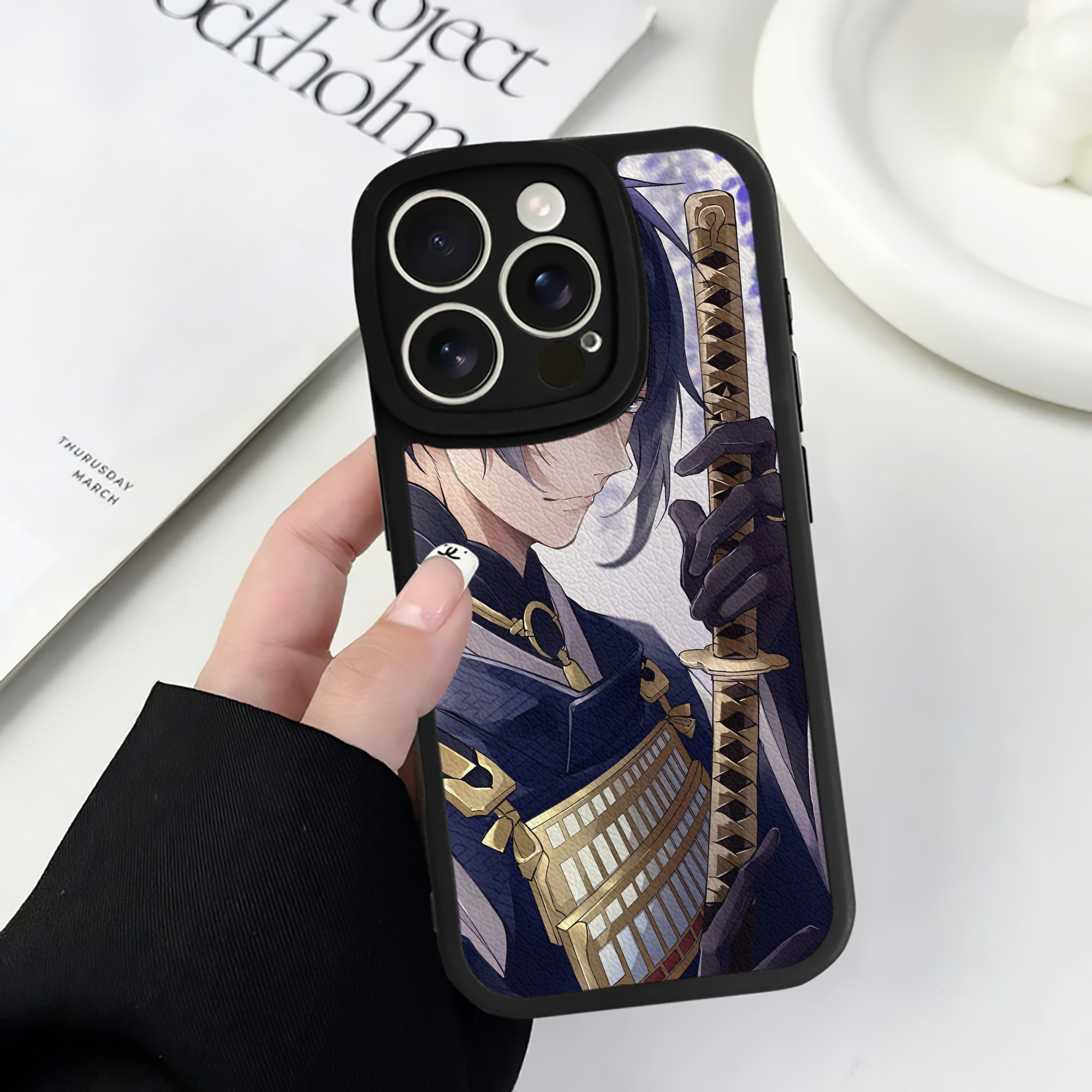 （画像用） 刀剣乱舞 Touken Ranbu 【iPhone 16シリーズ対応】シリコンスマホケース（レザー調） 材質：シリコン